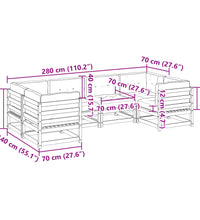 6-tlg. Garten-Sofagarnitur mit Kissen Massivholz Kiefer