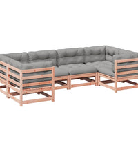 6-tlg. Garten-Sofagarnitur mit Kissen Massivholz Douglasie