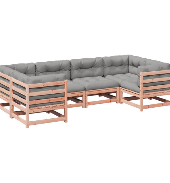6-tlg. Garten-Sofagarnitur mit Kissen Massivholz Douglasie