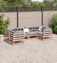 6-tlg. Garten-Sofagarnitur mit Kissen Massivholz Douglasie