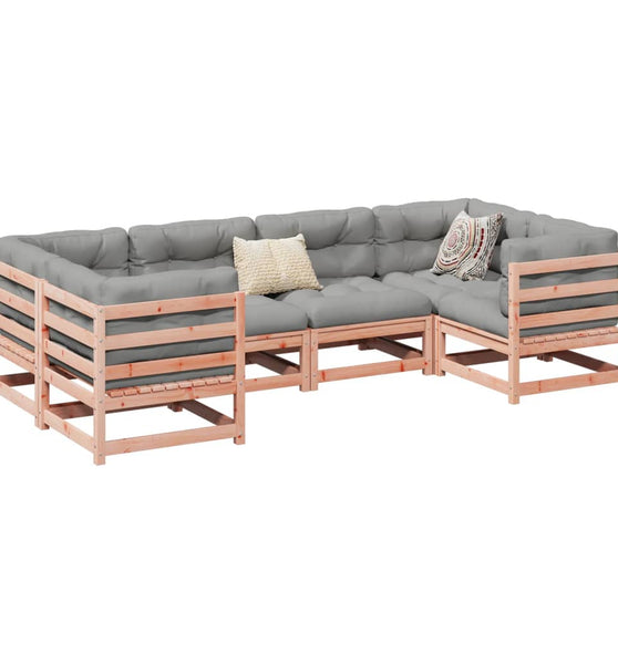 6-tlg. Garten-Sofagarnitur mit Kissen Massivholz Douglasie