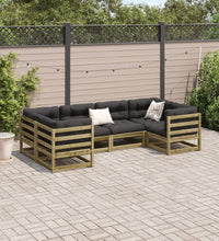6-tlg. Garten-Sofagarnitur mit Kissen Kiefernholz Imprägniert