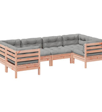 6-tlg. Garten-Sofagarnitur mit Kissen Massivholz Douglasie
