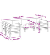 6-tlg. Garten-Sofagarnitur mit Kissen Massivholz Douglasie