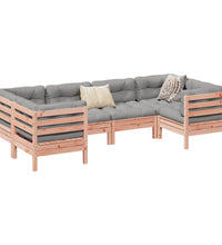 6-tlg. Garten-Sofagarnitur mit Kissen Massivholz Douglasie