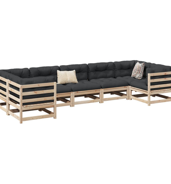 7-tlg. Garten-Sofagarnitur Massivholz Kiefer