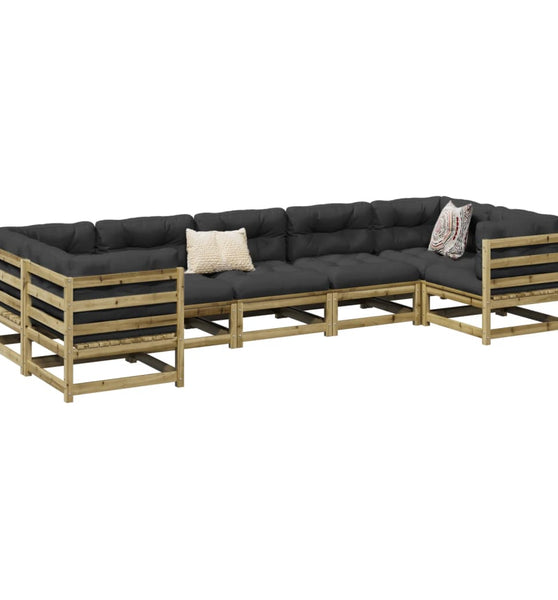 7-tlg. Garten-Sofagarnitur Kiefernholz Imprägniert