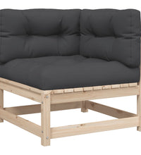 7-tlg. Garten-Sofagarnitur mit Kissen Massivholz Kiefer