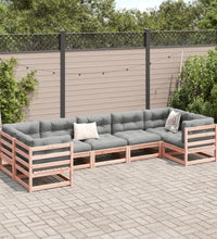 7-tlg. Garten-Sofagarnitur mit Kissen Massivholz Douglasie