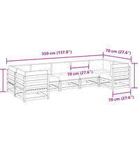 7-tlg. Garten-Sofagarnitur mit Kissen Massivholz Douglasie