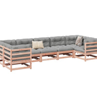 7-tlg. Garten-Sofagarnitur mit Kissen Massivholz Douglasie