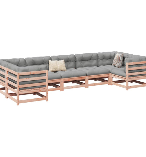 7-tlg. Garten-Sofagarnitur mit Kissen Massivholz Douglasie