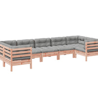 7-tlg. Garten-Sofagarnitur mit Kissen Massivholz Douglasie