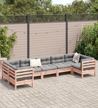 7-tlg. Garten-Sofagarnitur mit Kissen Massivholz Douglasie