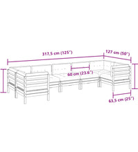 7-tlg. Garten-Sofagarnitur mit Kissen Massivholz Douglasie