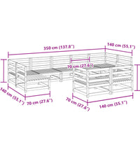9-tlg. Garten-Sofagarnitur Kiefernholz Imprägniert