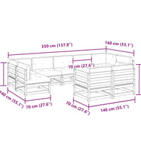 9-tlg. Garten-Sofagarnitur mit Kissen Massivholz Douglasie