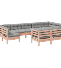 9-tlg. Garten-Sofagarnitur mit Kissen Massivholz Douglasie