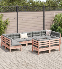 9-tlg. Garten-Sofagarnitur mit Kissen Massivholz Douglasie