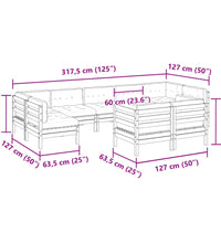 9-tlg. Garten-Sofagarnitur mit Kissen Massivholz Douglasie