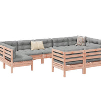 9-tlg. Garten-Sofagarnitur mit Kissen Massivholz Douglasie