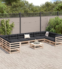 11-tlg. Garten-Sofagarnitur Massivholz Kiefer