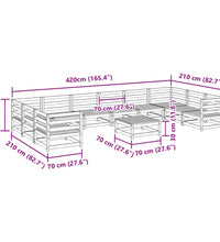 11-tlg. Garten-Sofagarnitur Massivholz Douglasie