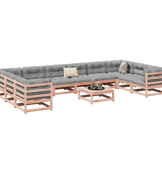 11-tlg. Garten-Sofagarnitur Massivholz Douglasie