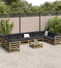 11-tlg. Garten-Sofagarnitur Kiefernholz Imprägniert