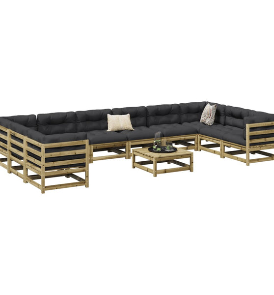 11-tlg. Garten-Sofagarnitur Kiefernholz Imprägniert