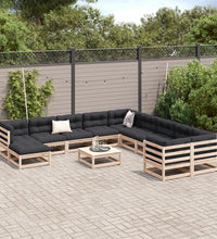 12-tlg. Garten-Sofagarnitur Massivholz Kiefer