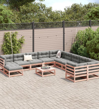 12-tlg. Garten-Sofagarnitur Massivholz Douglasie