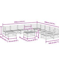 12-tlg. Garten-Sofagarnitur Massivholz Douglasie