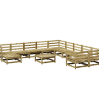 12-tlg. Garten-Sofagarnitur Kiefernholz Imprägniert