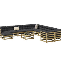 12-tlg. Garten-Sofagarnitur Kiefernholz Imprägniert