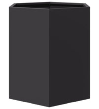 Garten-Pflanzgefäße 2 Stück Schwarz Sechseckig 46x40x45 Stahl