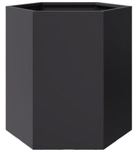 Garten-Pflanzgefäße 2 Stück Schwarz Sechseckig 46x40x45 Stahl