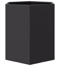 Garten-Pflanzgefäße 2 Stück Schwarz Sechseckig 46x40x45 Stahl