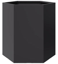 Garten-Pflanzgefäße 2 Stück Schwarz Sechseckig 46x40x45 Stahl