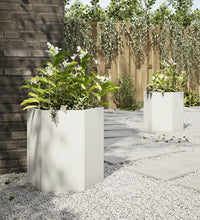 Garten-Pflanzgefäße 2 Stück Weiß Sechseckig 46x40x45 Stahl