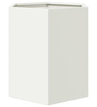Garten-Pflanzgefäße 2 Stück Weiß Sechseckig 46x40x45 Stahl