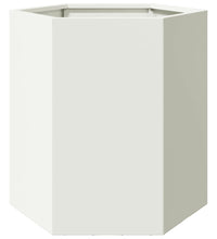 Garten-Pflanzgefäße 2 Stück Weiß Sechseckig 46x40x45 Stahl