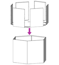 Garten-Pflanzgefäße 2 Stück Weiß Sechseckig 46x40x45 Stahl