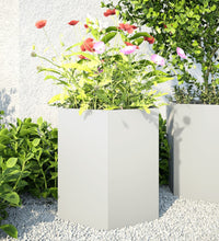 Garten-Pflanzgefäße 2 Stück Weiß Sechseckig 46x40x45 Stahl