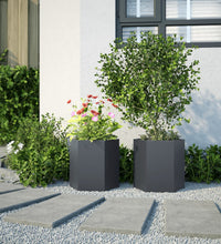 Garten-Pflanzgefäße 2 Stück Anthrazit Sechseckig 46x40x45 Stahl