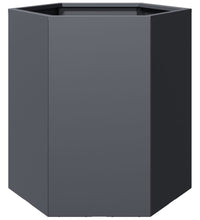 Garten-Pflanzgefäße 2 Stück Anthrazit Sechseckig 46x40x45 Stahl