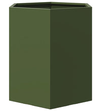 Garten-Pflanzgefäße 2 Stk.Olivgrün Sechseckig 46x40x45 cm Stahl