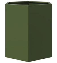 Garten-Pflanzgefäße 2 Stk.Olivgrün Sechseckig 46x40x45 cm Stahl