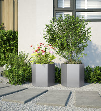 Garten-Pflanzgefäße 2Stk.Sechseckig 46x40x45cm Verzinkter Stahl