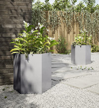 Garten-Pflanzgefäße 2Stk.Sechseckig 46x40x45cm Verzinkter Stahl